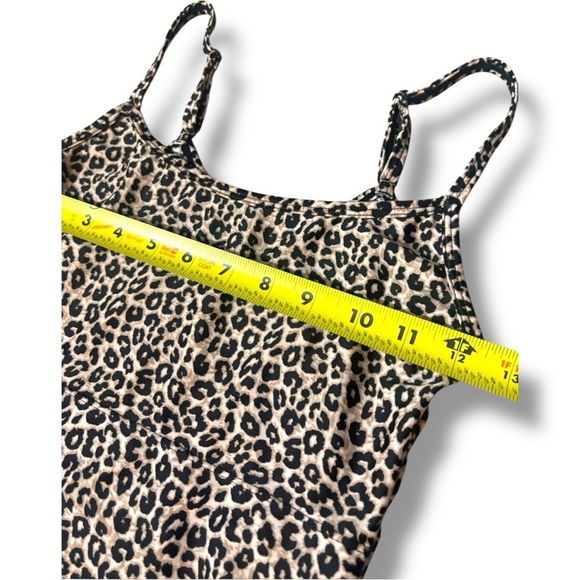 Adrienne Vittadini Black/White Fitted Leopard Print Adjustable Straps Camisole - Picture 8 of 9